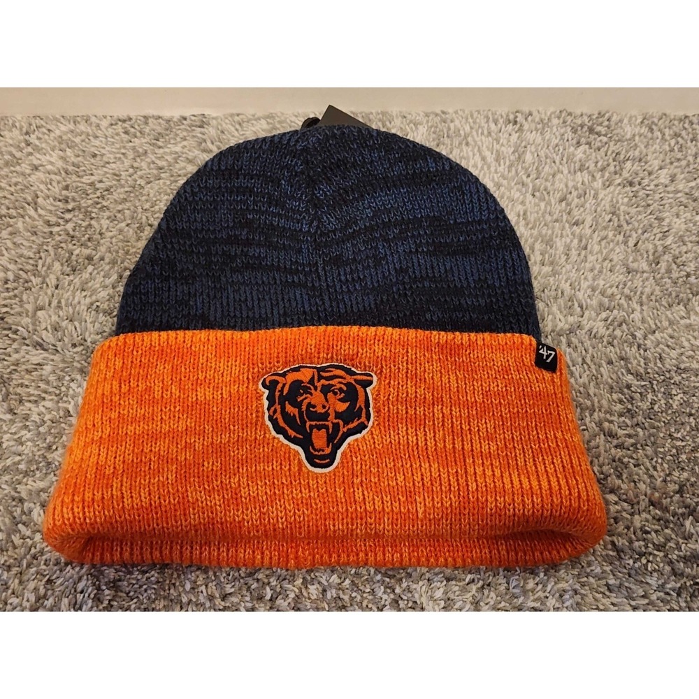 '47 Brand Chicago Bears Two Tone Brain Freeze NFL Cuff Adult Beanie Knit Hat NEW